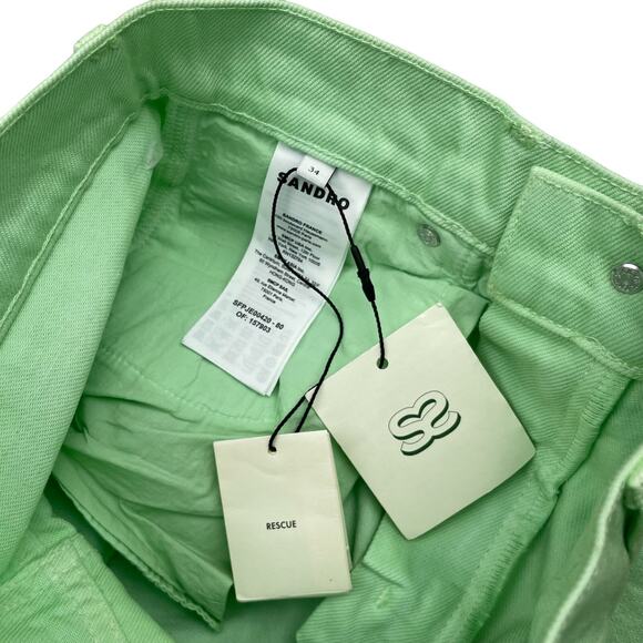 NWT SANDRO Gradient Effect Straight Leg Jean Sz 2 Green - Picture 9 of 13